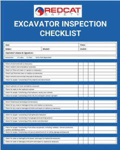 Excavator Inspection Checklist