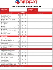 Fire Protection System Checklist